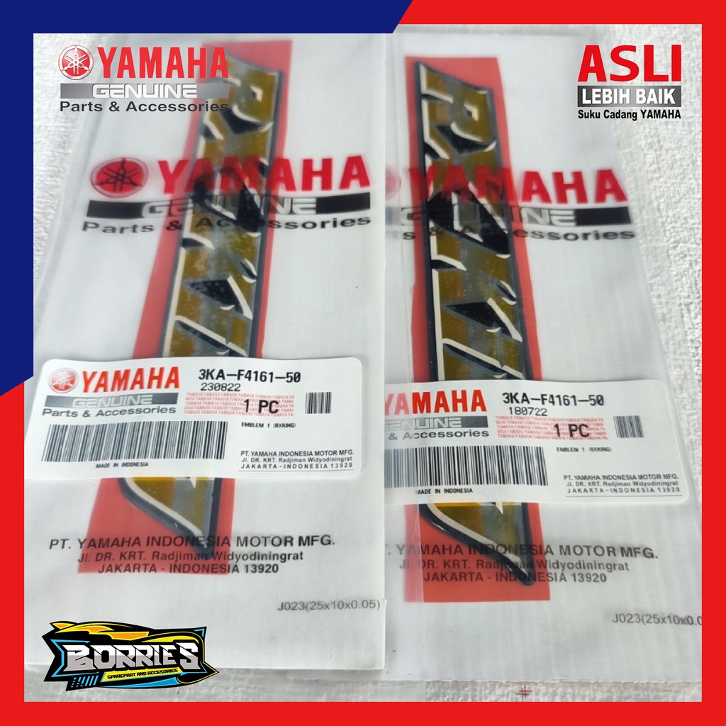 STICKER LOGO EMBLEM BOX BOK AKI COVER SIDE RX KING RXKING KUNING ORI ORIGINAL 3KA-F4161-50