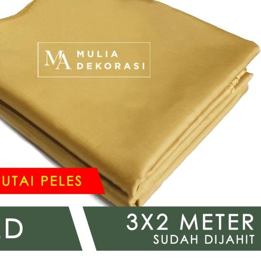 Kain Abutai Peles Dekorasi Backdrop Dijahit Nikahan Lamaran Syukuran - Putih, Kain + Tali
