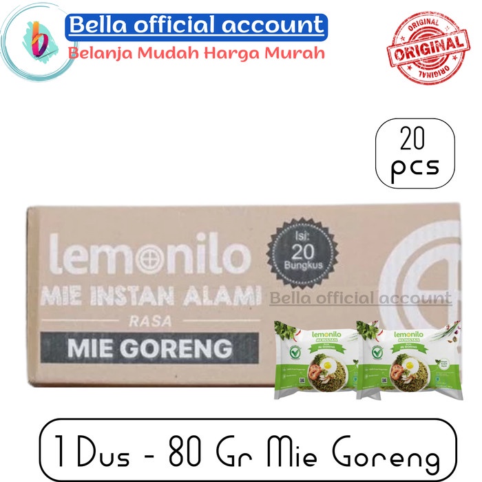 

Lemonilo Mie Goreng 80 gr / 20 pcs / Karton / 1 dus