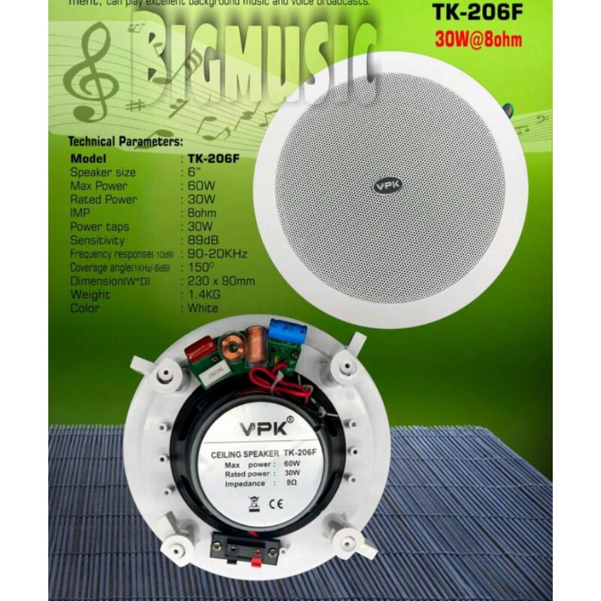 Speaker Ceiling VPK TK 206F Original Speaker Plafon VPK TK 206 F