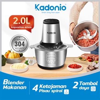 KADONIO Blender Daging Chopper Stainless 2L Penggiling Daging Multifungsi Meat Grinder FB01