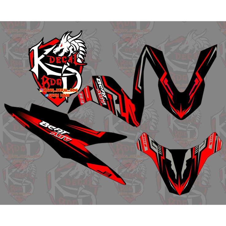 decal beat esp street 2020 hitam merah adventure