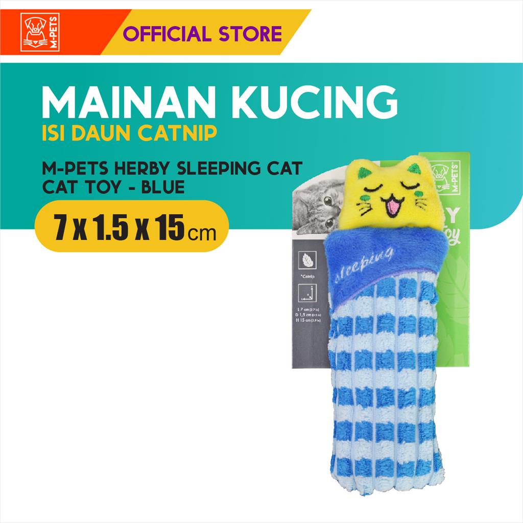 M-Pets Herby Sleeping Cat Catnip Toy / Boneka Mainan Kucing Tidur