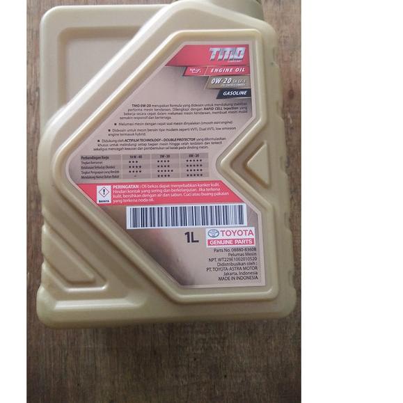 Oli mesin mobil Toyota TMO Gold 0W-20 1 liter Original