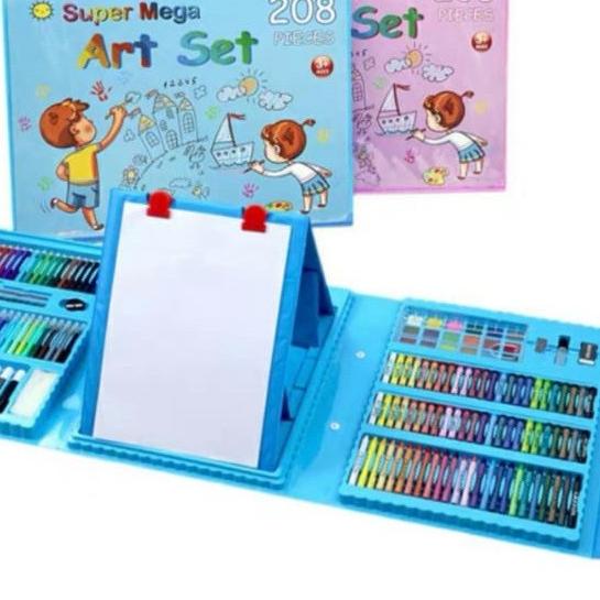 

Crayon anak set isi 208 pcs / Alat lukis set anak 208 pcs - Biru