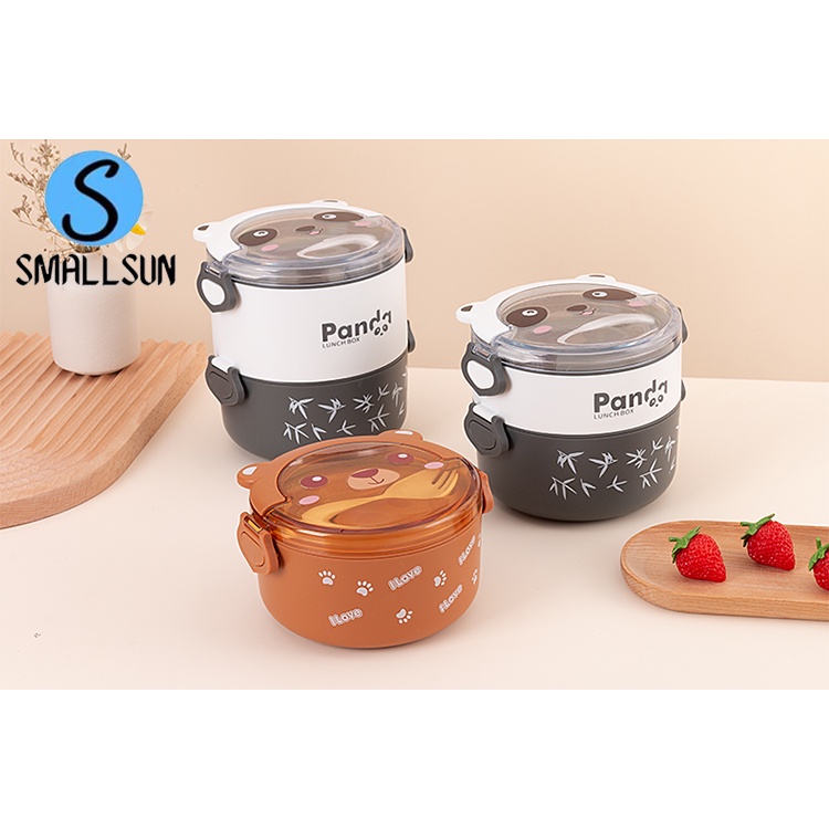 Kotak Bekal Set 2 Tingkat BPA Free Motif Animal Bisa Menggunakan Microwave smallsun