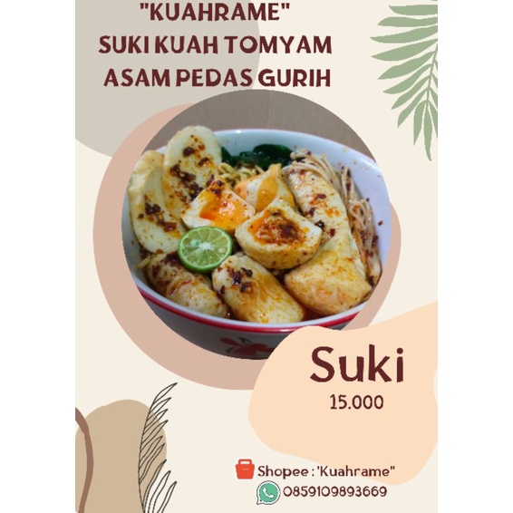 

SUKI KUAH TOMYAM PEDAS, PAKET KUMPLIT