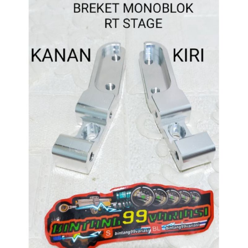 BREKET KALIPER MONOBLOK 4 PISTON BUAT BOTTOM SHOCK MODEL RT STAGE BREKET 4 PISTON KANAN DAN KIRI BOTTOM RT STAGE