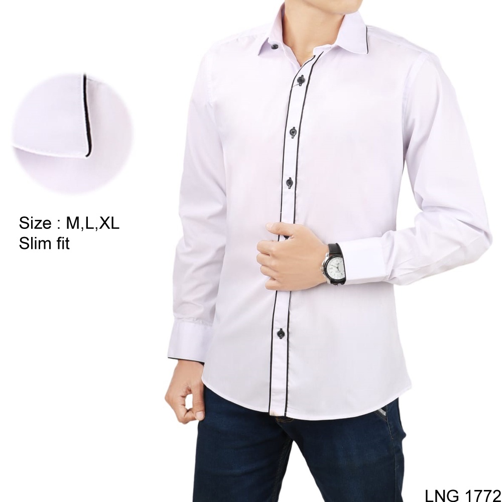 Kemeja Formal Slim Fit Pria Katun Pink – LNG 1618