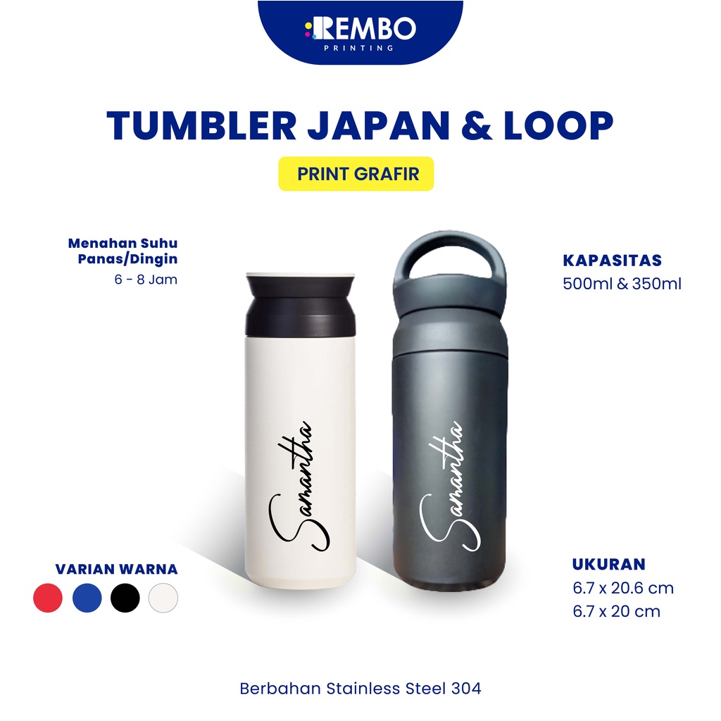 Tumbler Travel Custom Laser Grafir/Print Grafir Nama/Logo/Karakter Souvenir Tumbler/Promosi Murah