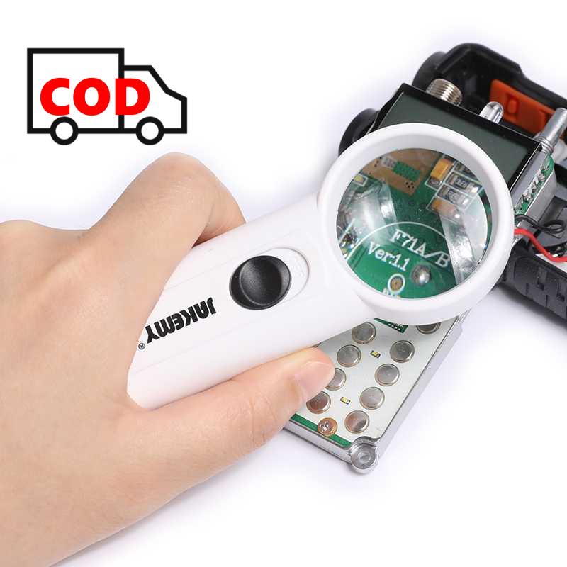 Kaca Pembesar 8X Zoom Dengan Senter LED Magnifier Tulisan Kecil Service Elektronik Chip PCB PC