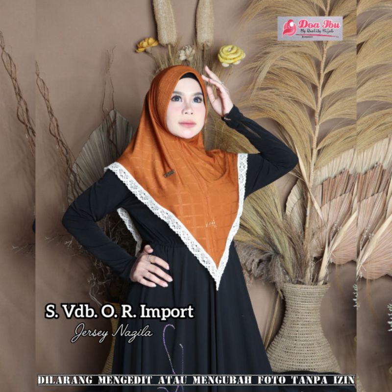 569 JILBAB DOA IBU JERSEY NAZILA Renda import ped sabit busa/HIJAB DOI TERBARU DEX OVAL NZ BY BUNYAM