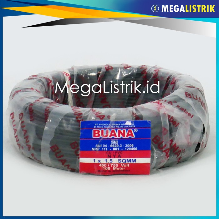 Buana Kabel Listrik Kawat / Engkel / Nya 1.5 Mm ( 100 Meter ) Cod