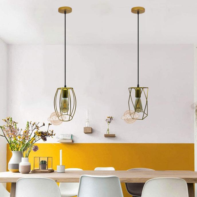 Lampu gantung vintage minimalis dekorasi rumah gold series aiRustic