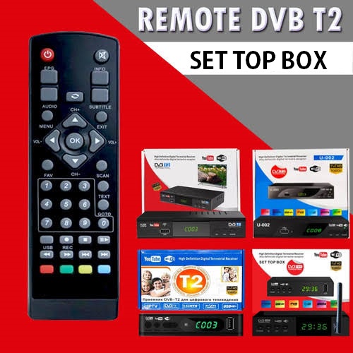 Hot Mega Sale Remot Remote STB Parabola Luby T2-01 TANPA SETTING / Remote Set Top Box Receiver Luby T2-02 / SET TOP BOX ADVANCE / PIOLINE / WELHOME / LUBY NEW DLL