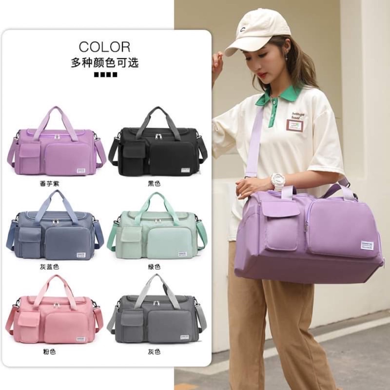 Imura | Tas Travel Fitness  Duffel Saku Depan Dufel Travelling Tas Pergi