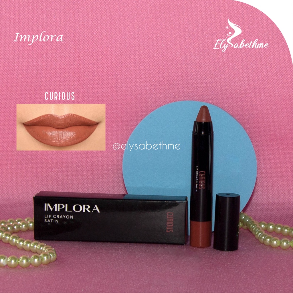 ✿ELYSABETHME✿ IMPLORA LIP crayon satin lipstick batang pelembab bibir lips bisa untuk ombre korea