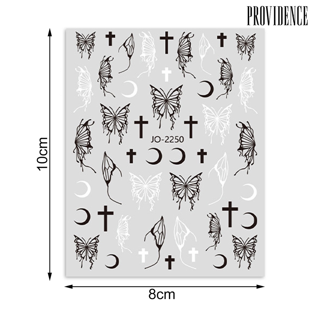 Providence 3Pcs / Set Stiker Kuku Motif Kupu-Kupu 3D Untuk Nail Art / Manicure DIY Butterfly