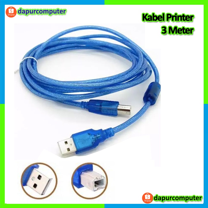 kabel printer hp epson canon usb panjang 3 meter NYK original murah