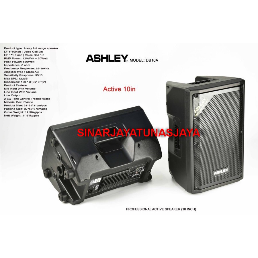 Speaker Aktif 10 inch Ashley Db10a Db 10a Original