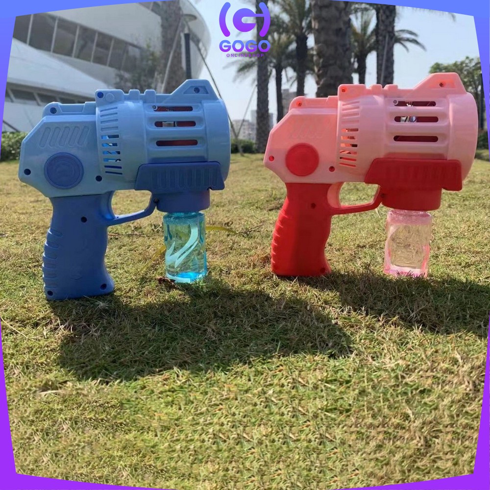 GOGO-M138 Mainan Anak Bubble Gun Ada Musik / Mainan Pistol Air Tembakan Gelembung Sabun 5 Mata