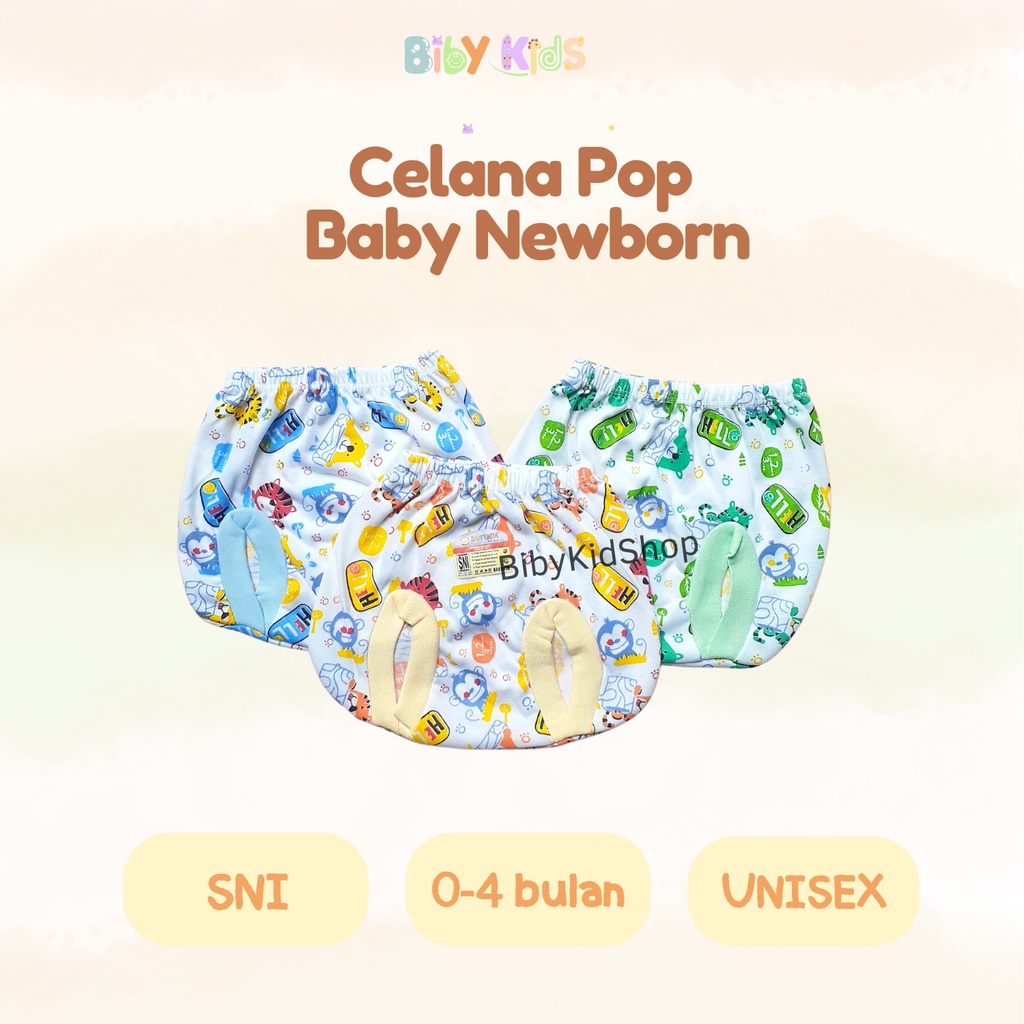 SNI Celana Pop Kodok Bayi Newborn Baju Pakaian Baby Baru Lahir Unisex Murah Motif Perlengkapan Lucu