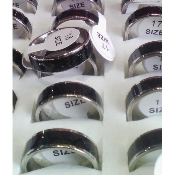 Cincin Couple Titanium Putih Hitam, Free Ukir nama