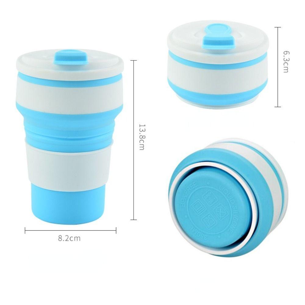 [Elegan] Cangkir Teh Outdoor 350ml Portable Silicone Collapsible Bottle