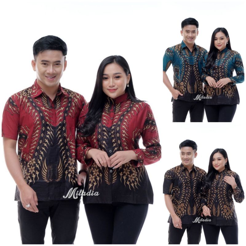 tey-17 Batik wanita ASJ SA HRB026 Kenongo Kemeja Tosca Pendek Blouse Batik Auffamart