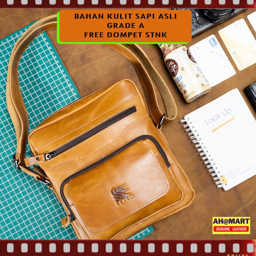 REVEN BKR Tas Selempang Kulit Pria Reven Breaker Sling Bag Branded Original Kulit Sapi Asli Premium