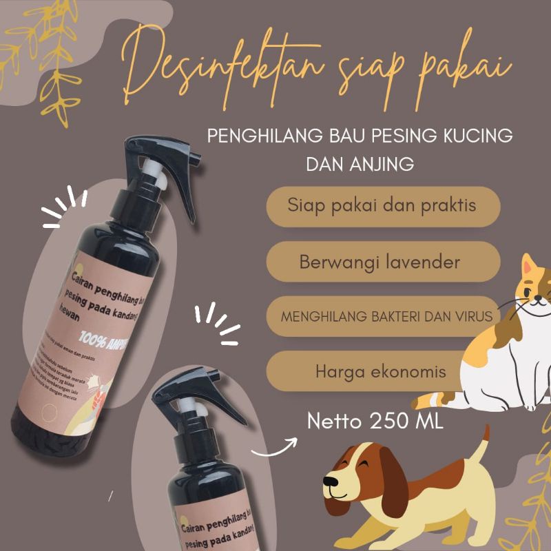 Penghilang bau pesing kucing dan anjing super efektif//250ml