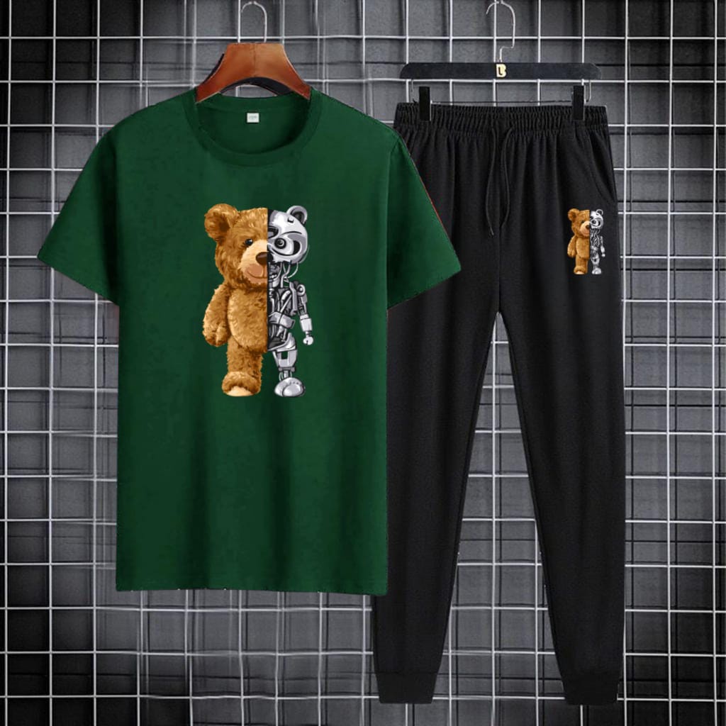 AMOSJKT28.SETELAN BEAR ROBOT/SETELAN DEWASA/SETELAN LENGAN PENDEK/ATASAN DANJOGGER