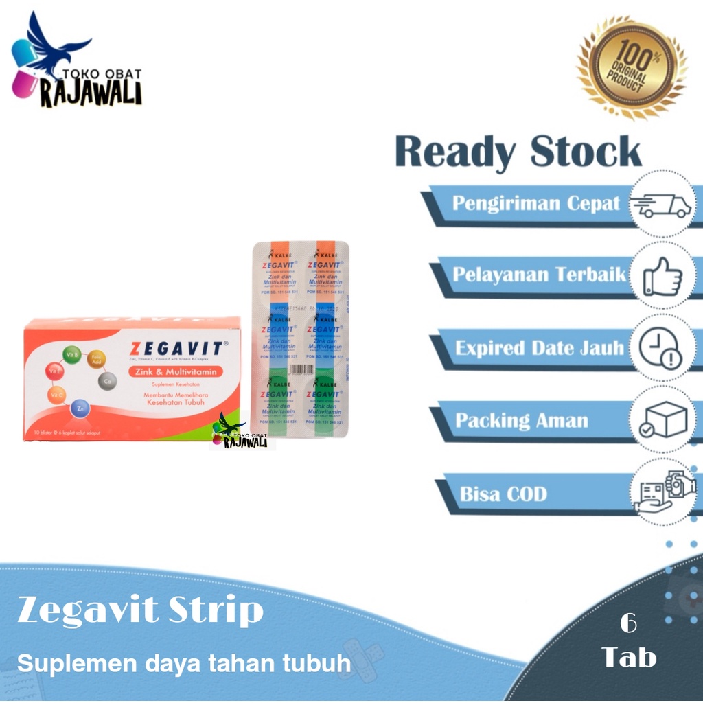 Zegavit strip 6 tab multivitamin dan zinc