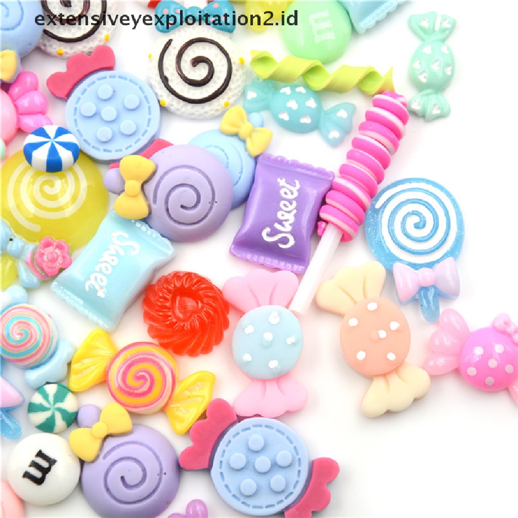10 Pcs Miniatur Permen Lolipop Bahan Resin Untuk Dekorasi Rumah Boneka