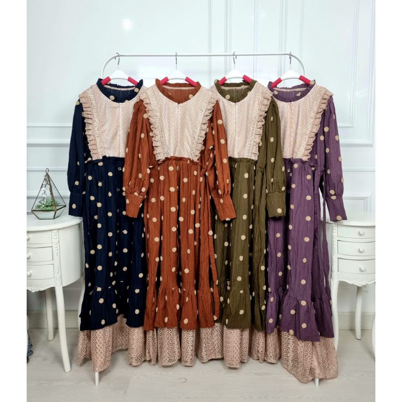 Gamis Pompom Serat Kayu