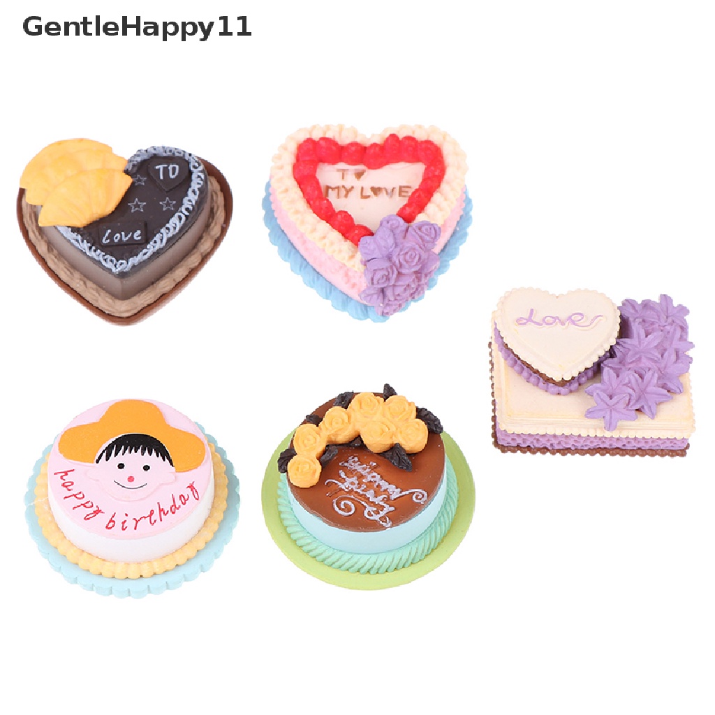 Gentlehappy Kue Ulang Tahun Model Simulasi Makanan Miniatur Patung Pretend play Mainan Dapur  Id