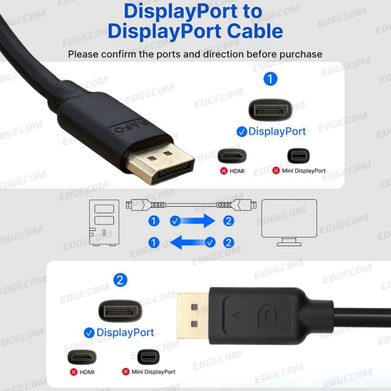 BAFO Kabel Displayport Male to Male V1.4 8K / Kabel Display Port