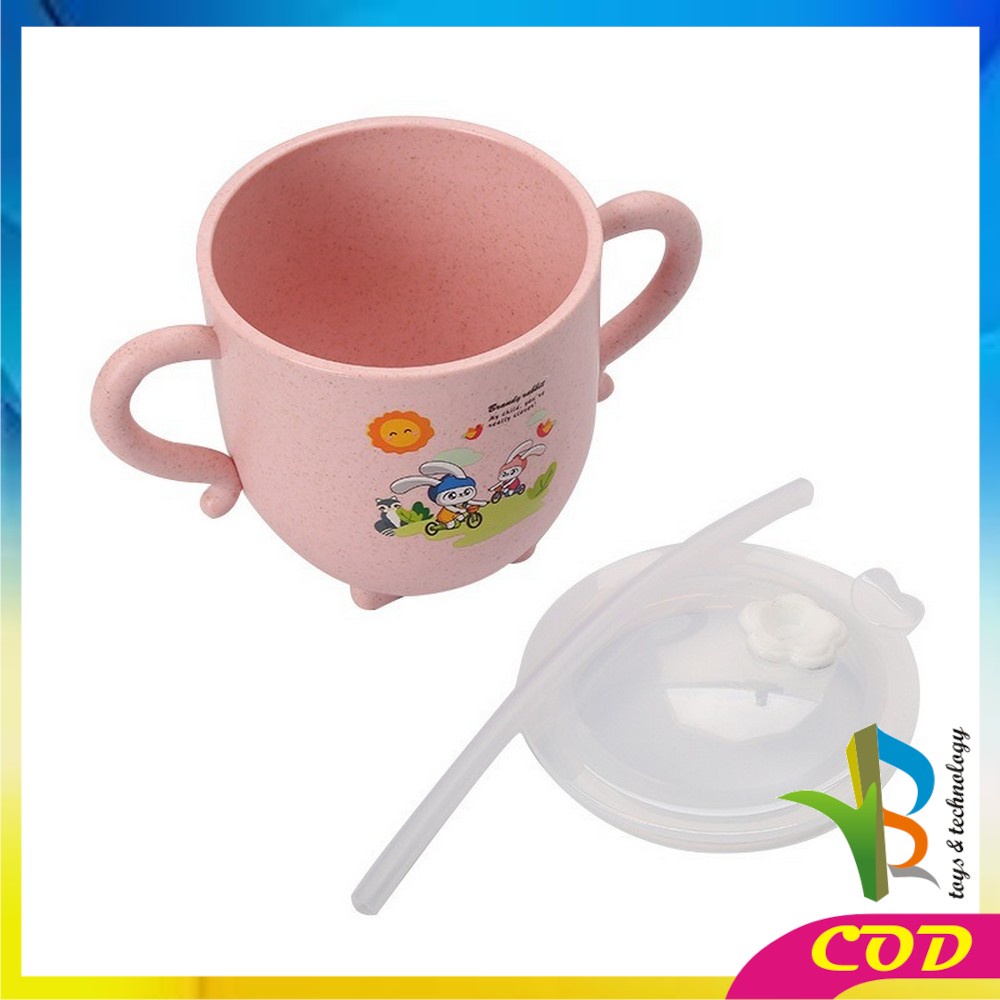 RB-C381 C382 Gelas Jerami Mug / Gelas Minum Anak Anti Tumpah Bahan Jerami / Baby Cup / Cangkir Anak Wheat Straw Karakter Kartun