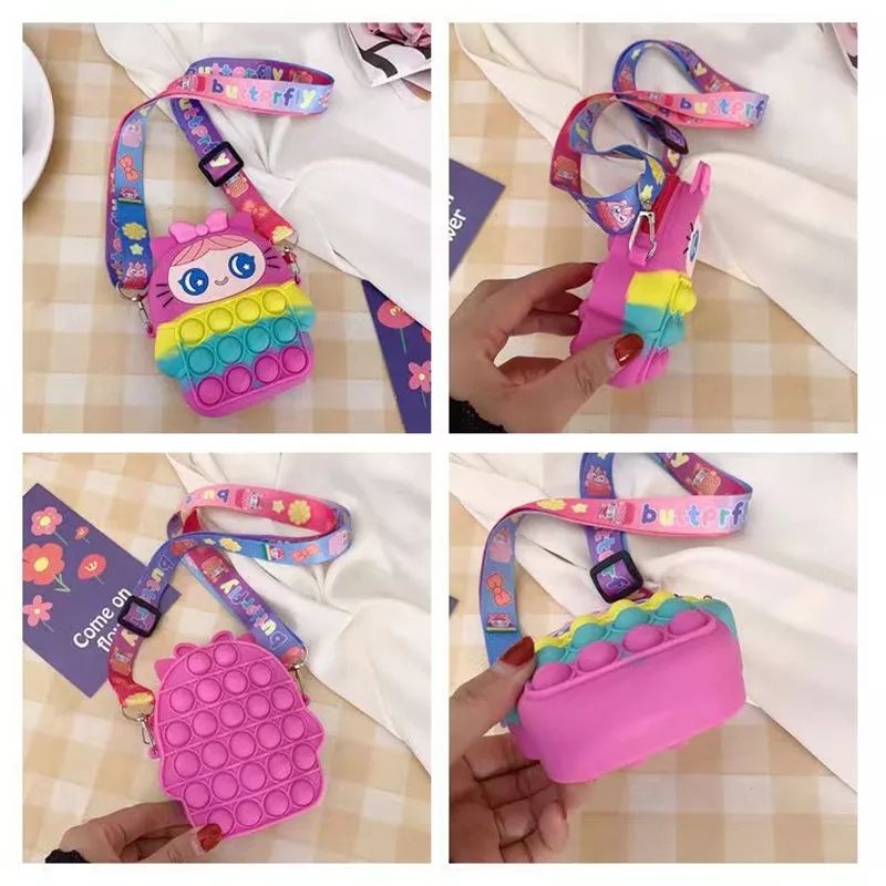 Tas Pop It Anak Seri Girl Pita Lucu Import
