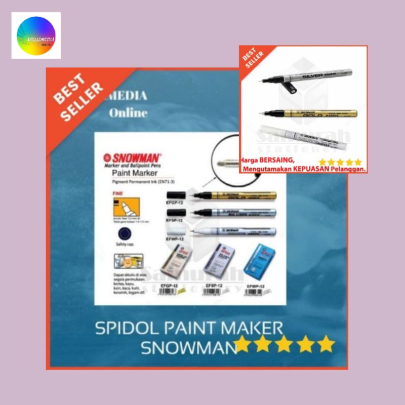 

Snowman Paint Marker "EXTRA FINE TIPE" ECER Dengan 3 Pilihan Warna (ORIGINAL PRODUK)