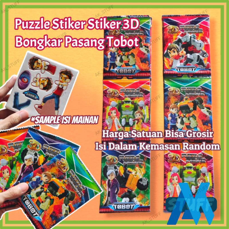 Puzzle Stiker 3D Bongkar Pasang  BP Karakter Satuan 1PCS  Mainan Murah Mainan Eceran Mainan Grosir M