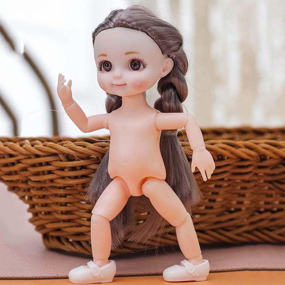 Mxbeauty1per12 BJD Boneka Ekspresi Lucu Hadiah Anak Perempuan Setelan Boneka Mainan Hadiah Ulang Tahun Sendi Bergerak Telinga Kelinci Pakaian DIY Mainan Boneka Smile Face Doll Pocket Joint Doll