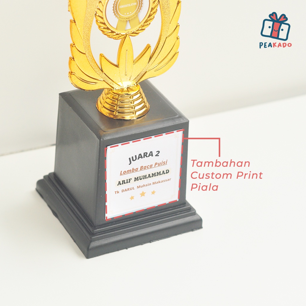 Piala Custom Trophy Tulisan Penghargaan Award Best Boyfriend Ever Kado Pacar Cowok Cewek Hadiah Valentine