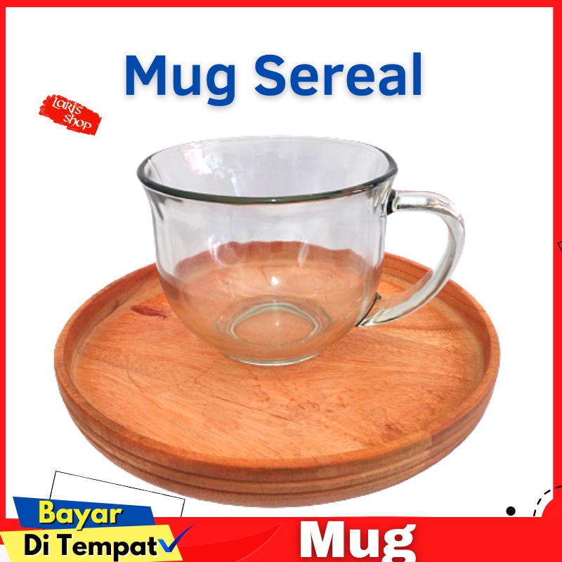 Mug Gelas Kaca Beling/ Mangkok Bubur Sereal Kedaung