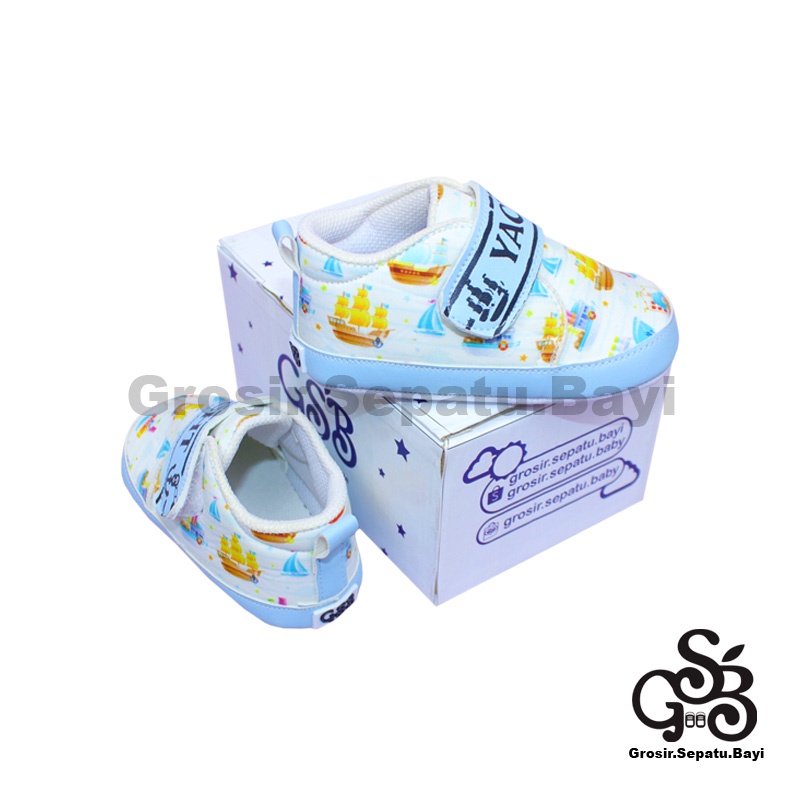 Sepatu Bayi - Baby Shoes - Prewalker  | 2-12 bulan | YACHT kapal BIRU ringan &amp; fleksibel