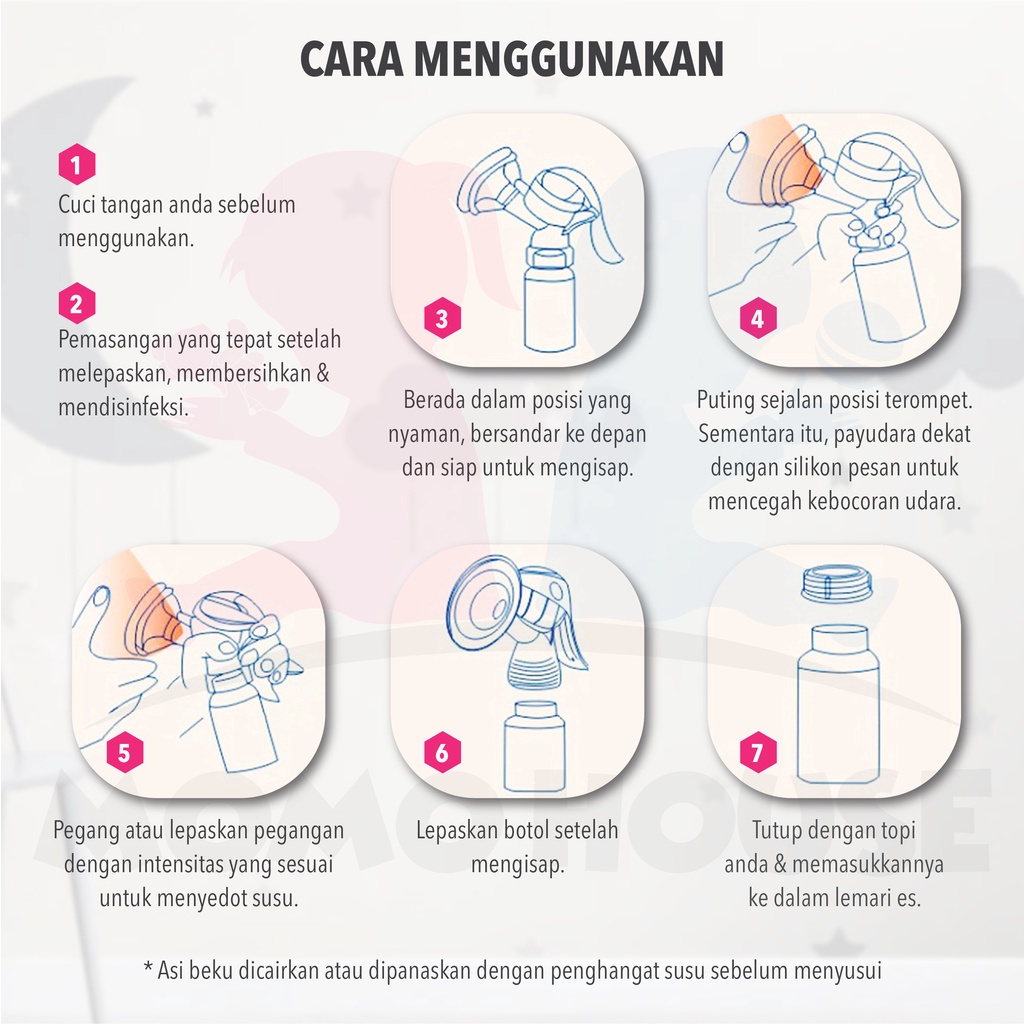MOMO HOUSE Pompa ASI Manual Silikon Pumping Asi Manual Breast Pump Silikon