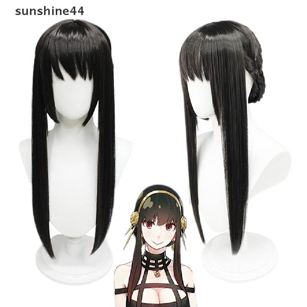 Sunshine Wig / Rambut Palsu Wanita Model Anime Spy X Family Yor Forger Warna Hitam Untuk Pesta Halloween