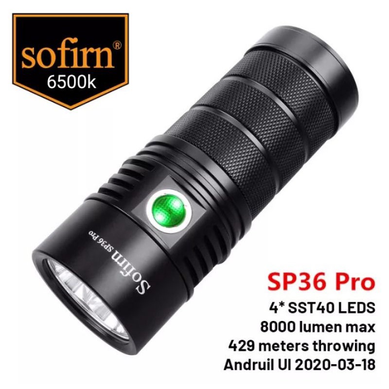 Sofirn SP36 Pro 8000lm Senter LED Kuat 4 * SST40 5V 3A USB C 2.0 Anduril