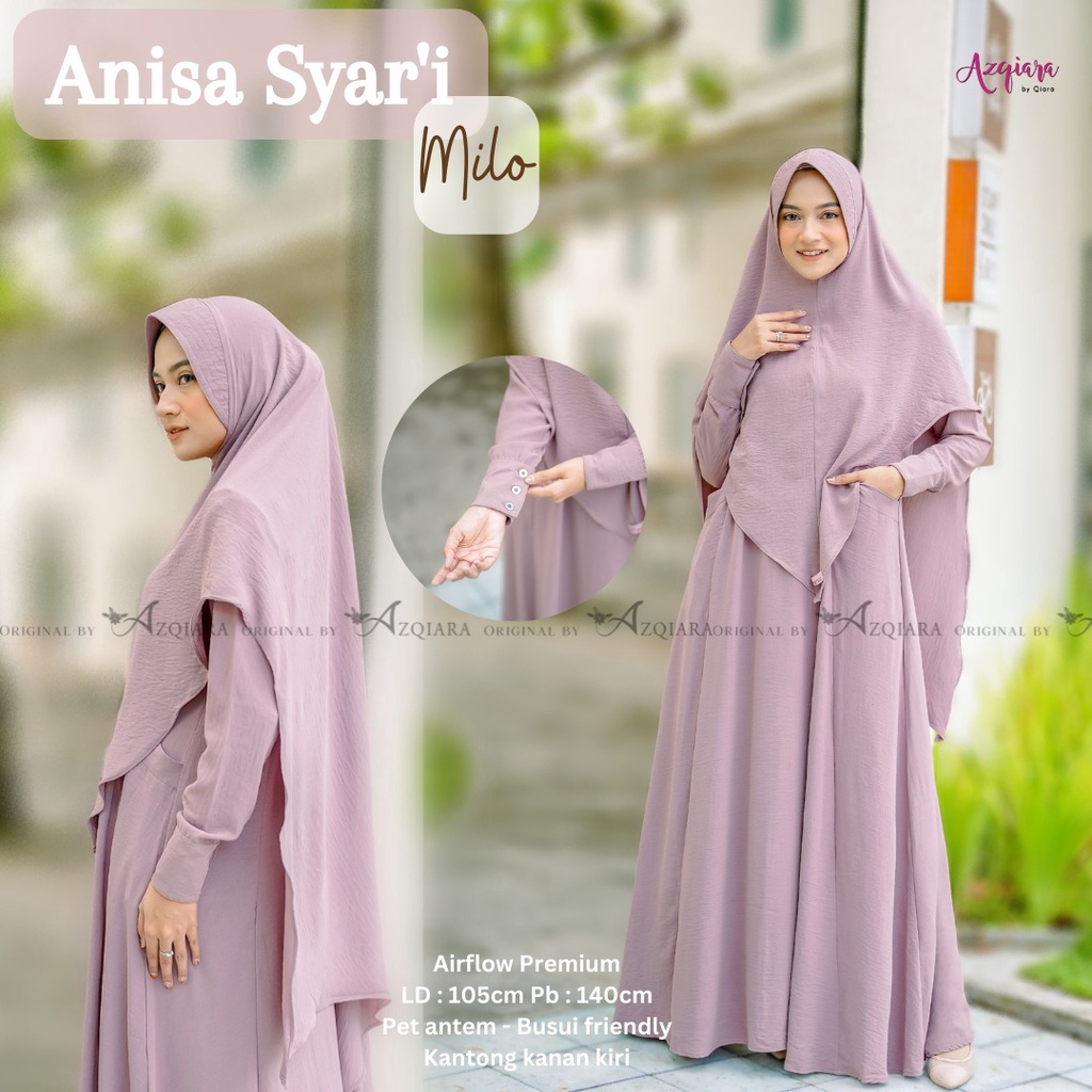 Anisa Syari Gamis Muslim Dress Fashion Muslim Original Produk By Qiara