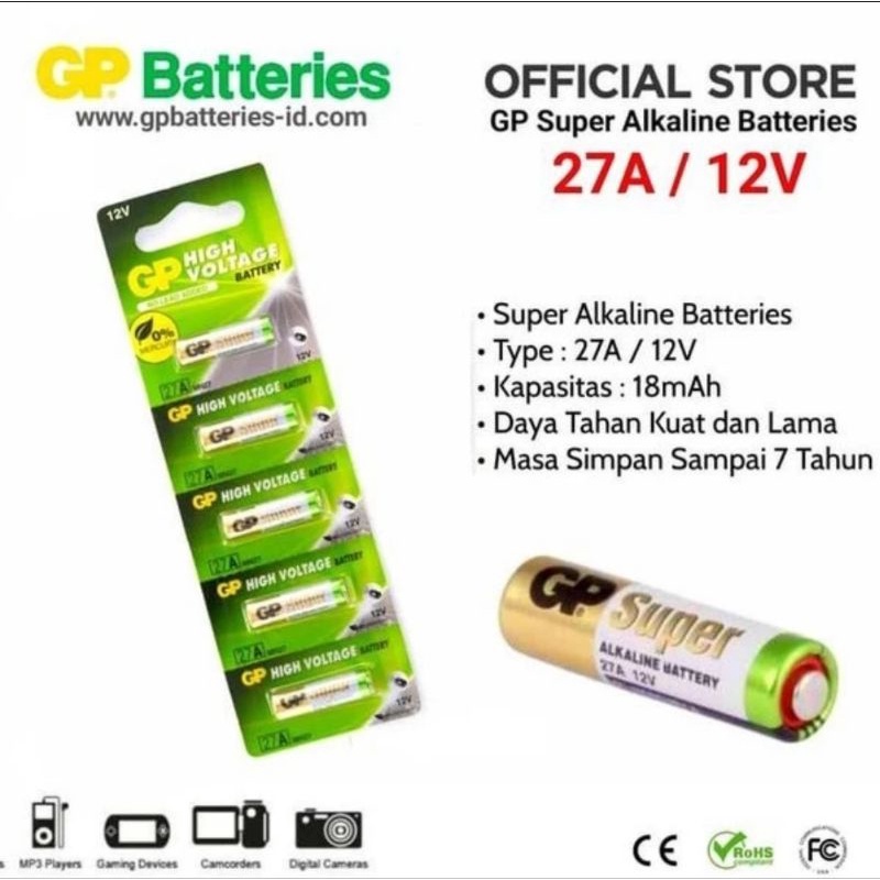 GP Alkaline Battery 27A 12V - Baterai 27 A